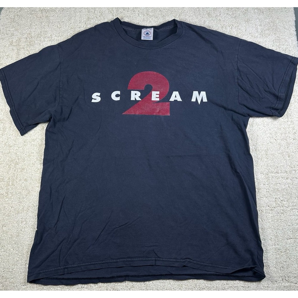 Vintage 90s Scream 2 Movie Promo T Shirt Halloween Horror USA Large Double Sided